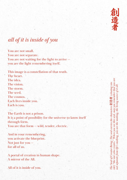 E. All Of It Is Inside Of You